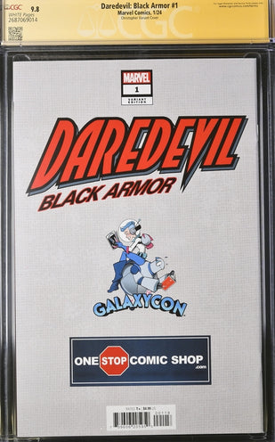 Daredevil: Black Armor #1 Marvel Comics Galxycon Exclusive Christopher Variant CGC Signature Series 9.8 Signed Chichester, Christopher