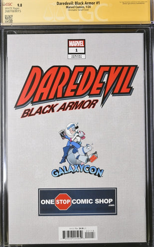 Daredevil: Black Armor #1 Marvel Comics Galxycon Exclusive Christopher Variant CGC Signature Series 9.8 Signed Chichester, Christopher