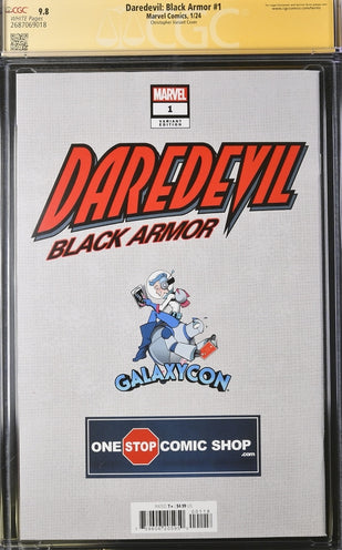 Daredevil: Black Armor #1 Marvel Comics Galxycon Exclusive Christopher Variant CGC Signature Series 9.8 Signed Chichester, Christopher