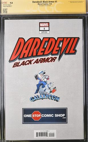 Daredevil: Black Armor #1 Marvel Comics Galxycon Exclusive Christopher Variant CGC Signature Series 9.8 Signed Chichester, Christopher