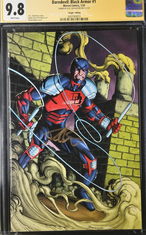 Daredevil: Black Armor #1 Marvel Comics Virgin Edition CGC Signature Series 9.8 Signed DG Chichester