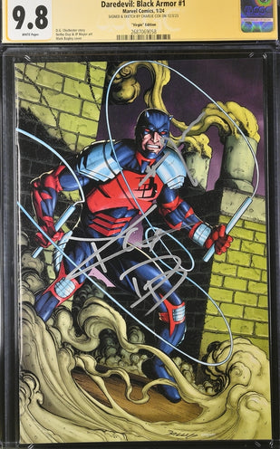 Daredevil: Black Armor #1 Marvel Comics Virgin Edition CGC Signature Series 9.8 Signed & Sketch by Charlie Cox