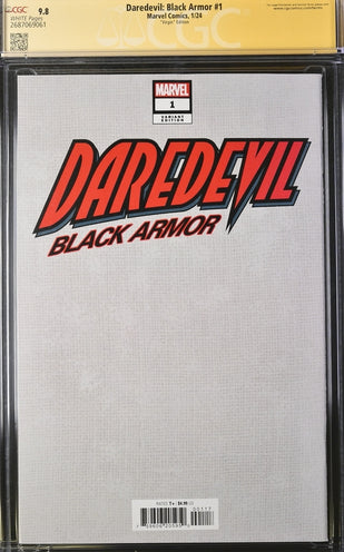 Daredevil: Black Armor #1 Marvel Comics Virgin Edition CGC Signature Series 9.8 Signed & Sketch by Charlie Cox, Signed DG Chichester, Vincent D'Onofrio