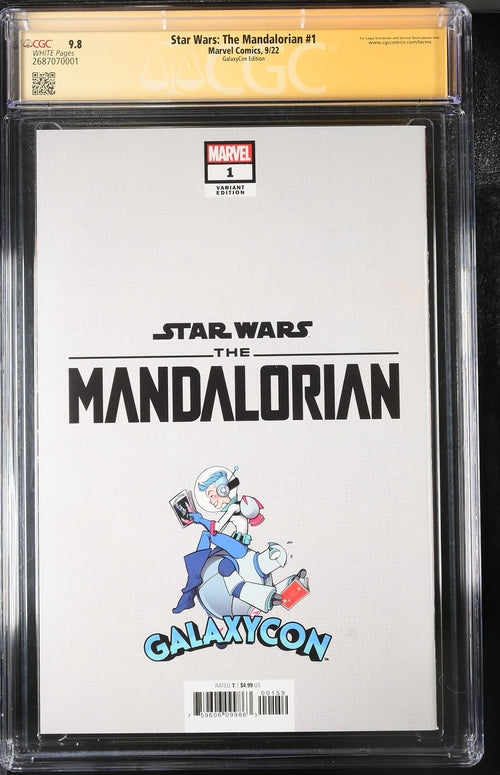 Star Wars: The Mandalorian #1 Galaxycon Exclusive CGC Marvel Comics Signauture Series 9.8 x4 Signed Barnes, Jeanty, Esposito, Swallow GalaxyCon