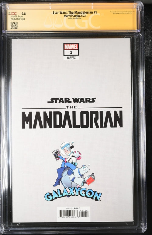 Star Wars: The Mandalorian #1 Galaxycon Exclusive CGC Marvel Comics Signature Series 9.8 x4 Signed Barnes, Jeanty, Esposito, Swallow