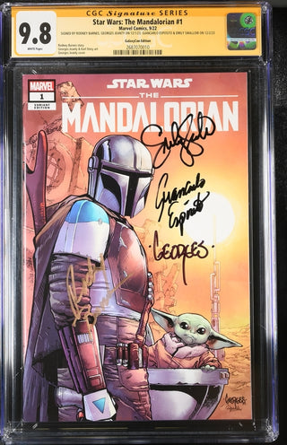 Star Wars: The Mandalorian #1 Galaxycon Exclusive CGC Marvel Comics Signature Series 9.8 x4 Signed Barnes, Jeanty, Esposito, Swallow