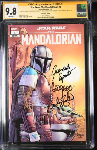 Star Wars: The Mandalorian #1 Galaxycon Exclusive CGC Marvel Comics Signature Series 9.8 x4 Signed Barnes, Jeanty, Esposito, Swallow