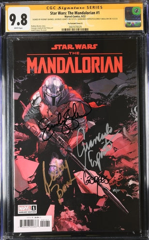 Star Wars: The Mandalorian #1 Yu 1:50 Variant Cover A CGC Signature Series 9.8 Signed x4 Barnes, Jeanty, Esposito, Swallow