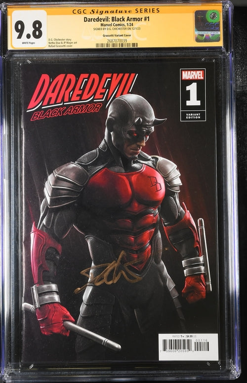 Daredevil: Black Armor #1 Marvel Comics Grassetti Variant CGC Signature Series 9.8 Signed DG Chichester