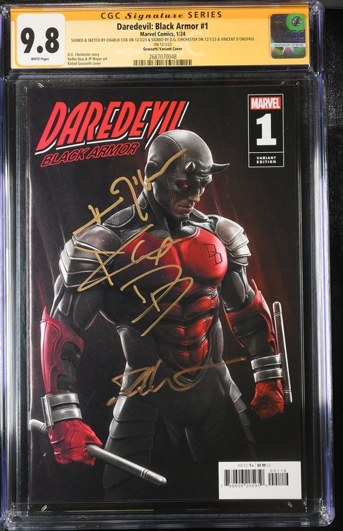 Daredevil: Black Armor #1 Marvel Comics Grassetti Variant CGC Signature  Series 9.8 Signed & Sketch by Charlie Cox, Signed DG Chichester, Vincent ...