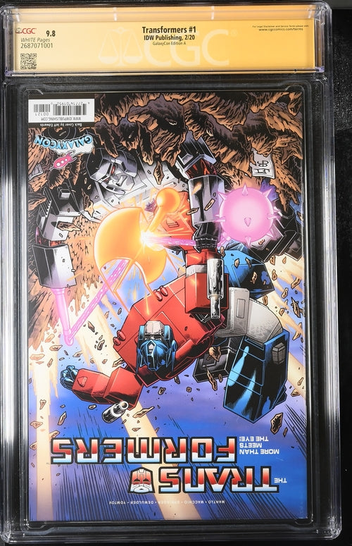 Transformers #1 Galaxycon Edition A IDW Publishing CGC Signature Series 9.8 Signed Peter Cullen GalaxyCon