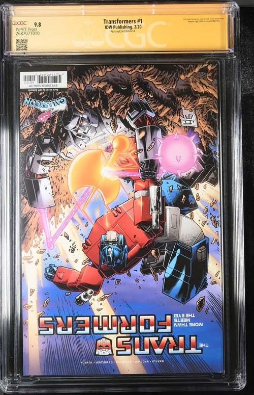 Transformers #1 Galaxycon Edition A IDW Publishing CGC Signature Series 9.8 Signed Peter Cullen GalaxyCon