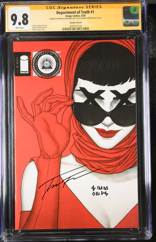 Department of Truth #1 Cover B Image Comics CGC Signature Series 9.8 x2 Signed Simmonds, Frison