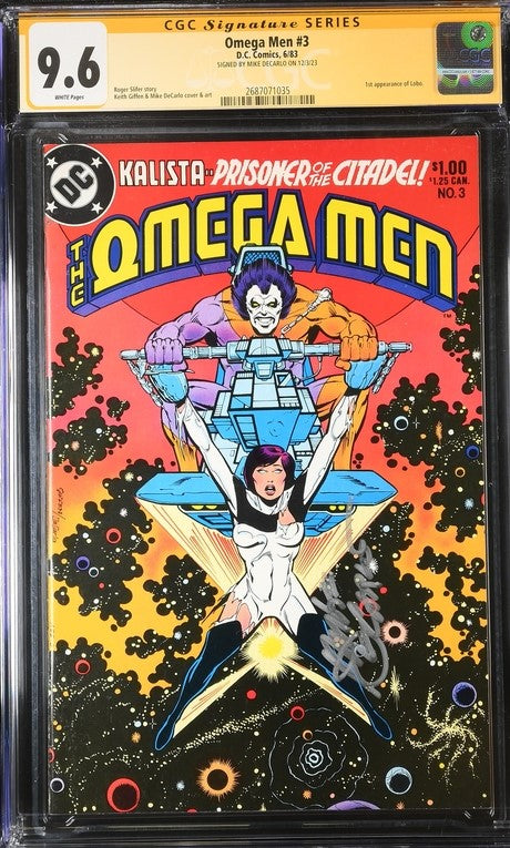 Omega Men #3 DC Comics CGC Signature Series 9.6 Signed Mike DeCarlo GalaxyCon