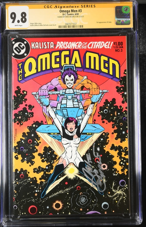 Omega Men #3 DC Comics CGC Signature Series 9.8 Signed Mike DeCarlo GalaxyCon