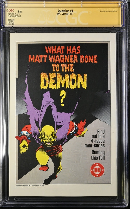 Question #1 DC Comics CGC Signature Series 9.6 Signed Denys Cowan