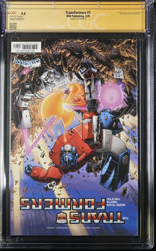 Transformers #1 Galaxycon Edition A IDW Publishing CGC Signature Series 9.4 Signed Peter Cullen