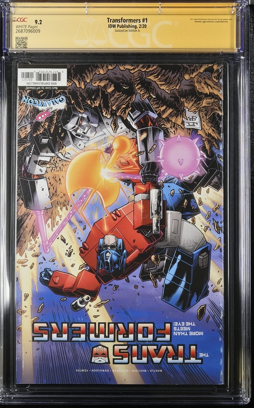 Transformers #1 Galaxycon Edition A IDW Publishing CGC Signature Series 9.2 Signed Peter Cullen
