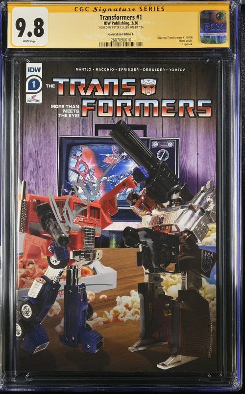 Transformers #1 Galaxycon Edition A IDW Publishing CGC Signature Series 9.8 Signed Peter Cullen