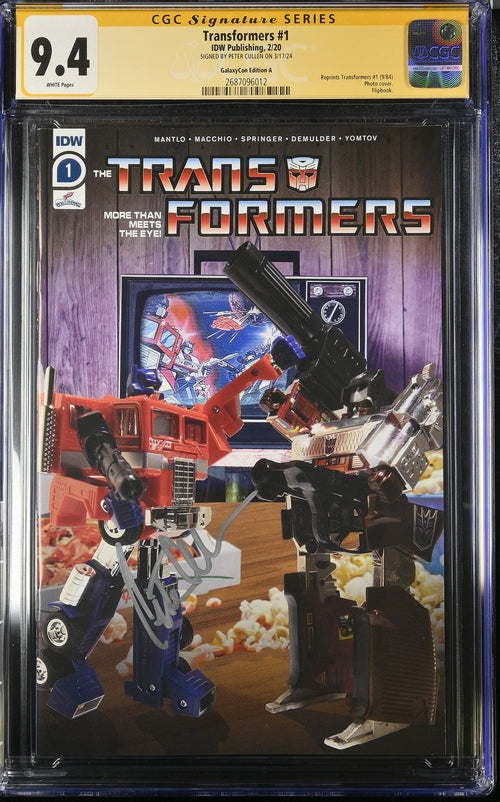 Transformers #1 Galaxycon Edition A IDW Publishing CGC Signature Series 9.4 Signed Peter Cullen