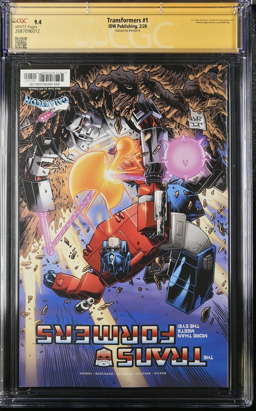 Transformers #1 Galaxycon Edition A IDW Publishing CGC Signature Series 9.4 Signed Peter Cullen