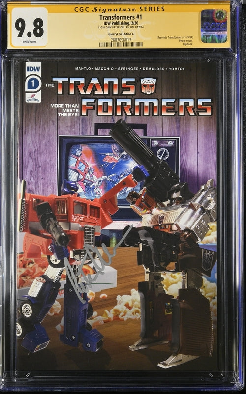 Transformers #1 Galaxycon Edition A IDW Publishing CGC Signature Series 9.8 Signed Peter Cullen GalaxyCon