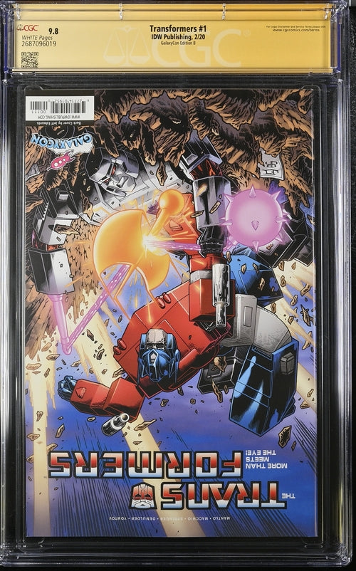 Transformers #1 Galaxycon Exclusive Edition B IDW Publishing CGC Signature Series 9.8 Signed Peter Cullen
