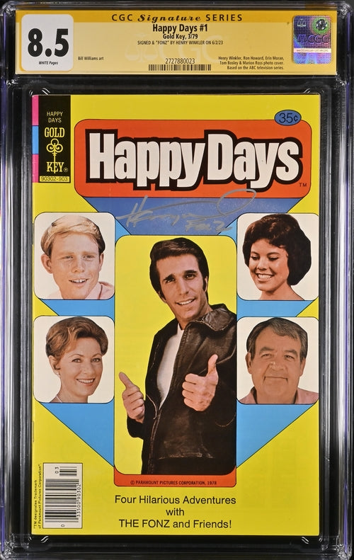 Happy Days #1 Gold Key CGC Signature Series 8.5 Signed Henry Winkler