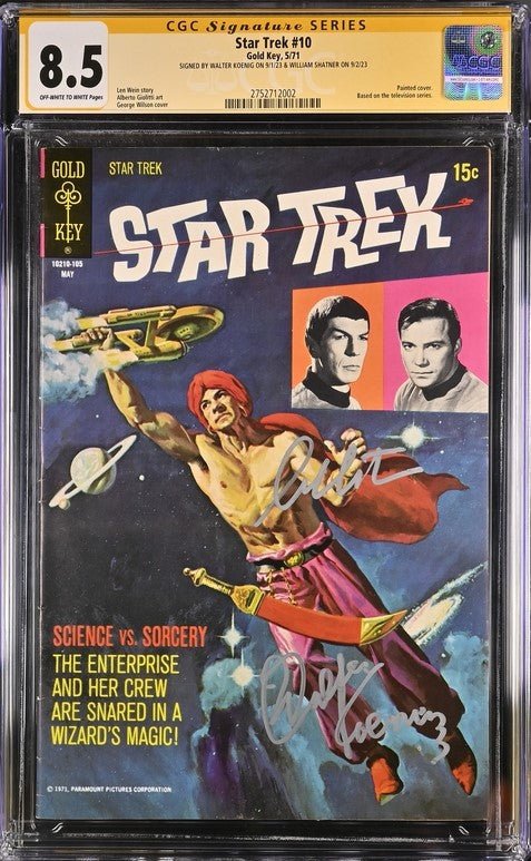 Star Trek #10 Gold Key CGC Signature Series 8.5 Cast x2 Signed Koenig,