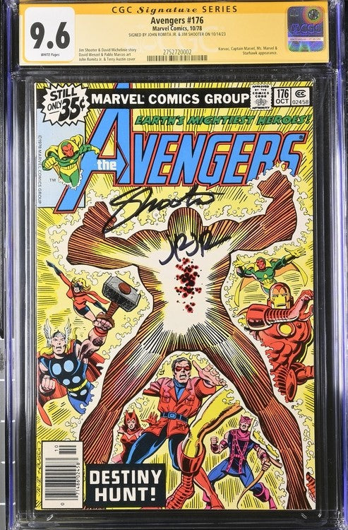 Avengers #176 Marvel Comics CGC Signature Series 9.6 Signed Jim Shooter, John Romita Jr. GalaxyCon