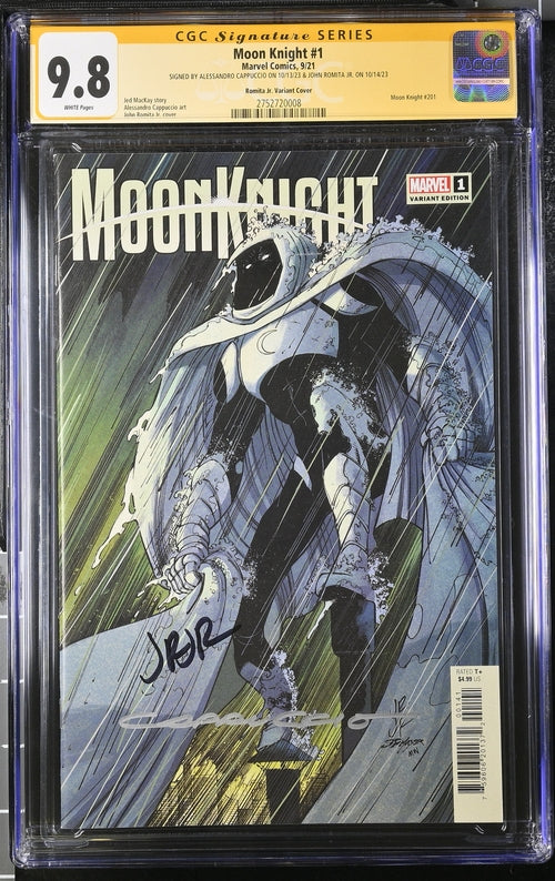 Moon Knight #1 Marvel Comics CGC Signature Series 9.8 Signed x2 Alessandro Cappuccio, John Romita Jr