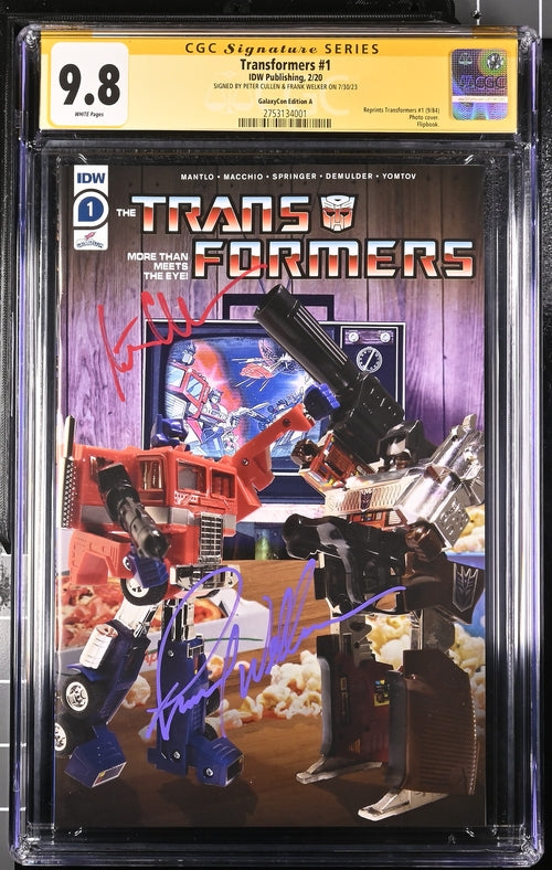 Transformers #1 GalaxyCon Exclusive IDW CGC Signature Series 9.8 Signed Cullen, Welker GalaxyCon