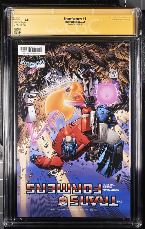 Transformers #1 GalaxyCon Exclusive IDW CGC Signature Series 9.8 Signed Cullen, Welker GalaxyCon