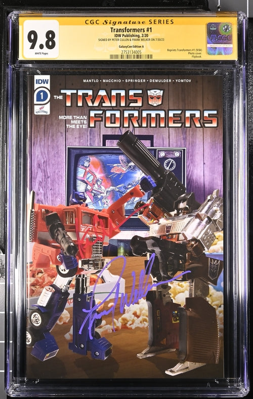 Transformers #1 GalaxyCon Exclusive Cover A IDW CGC Signature Series 9.8 Signed Cullen, Welker