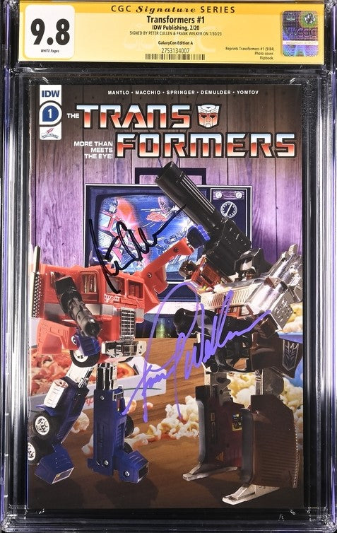 Transformers #1 GalaxyCon Exclusive Cover A IDW CGC Signature Series 9.8 Signed Cullen, Welker