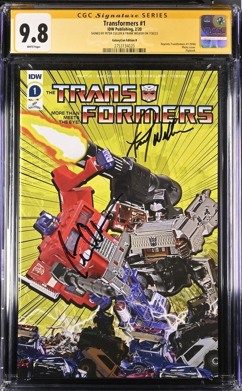 Transformers #1 GalaxyCon Exclusive Cover B IDW CGC Signature Series 9.8 Signed Cullen, Welker