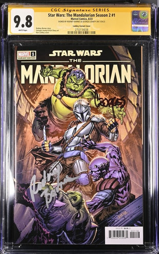 Star Wars: The Mandalorian Season 2 #1 Ken Lashley 1:25 Variant CGC Signature Series 9.8 Signed Barnes, Jeanty