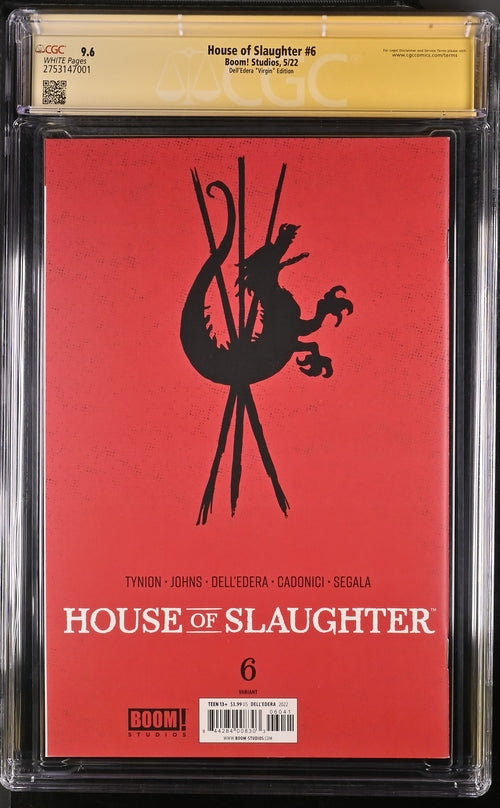 House of Slaughter #6 1:25 Dell'Edera Virgin Edition CGC Signature Series 9.6 Signed Cadonici, Johns