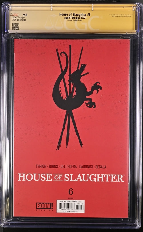 House of Slaughter #6  Boom! Studios Corona 1:50 Virgin Cover CGC Signature Series 9.8 Signed Cadonici, Johns