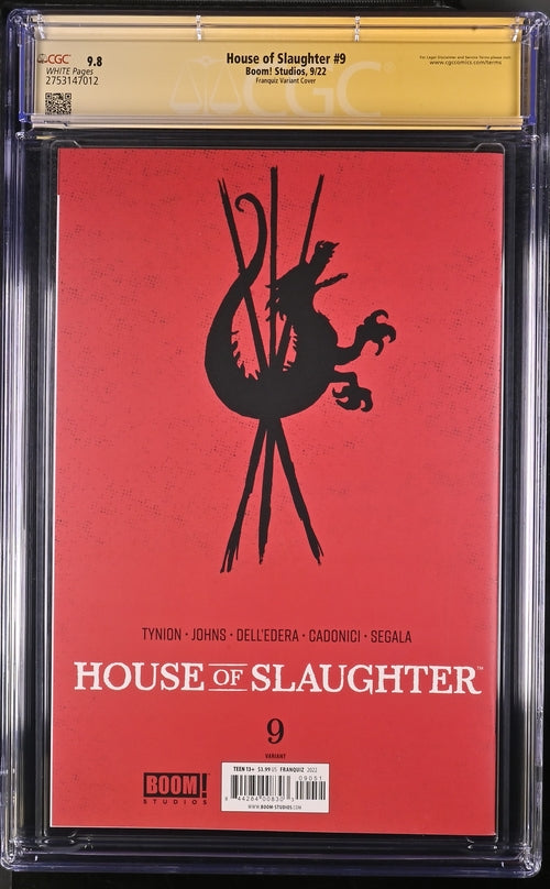 House of Slaughter #9 Boom! Studios Franquiz cover CGC Signature Series 9.8 Signed Cadonici, Johns