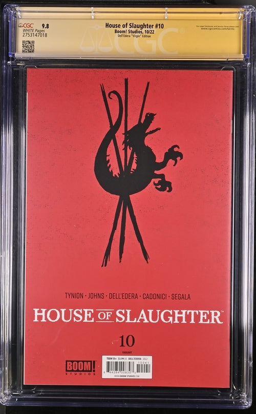 House of Slaughter #10 Boom! Studios Dell'Edera Virgin Edition CGC Signature Series 9.8 Signed Letizia Cadonici, Sam Johns GalaxyCon