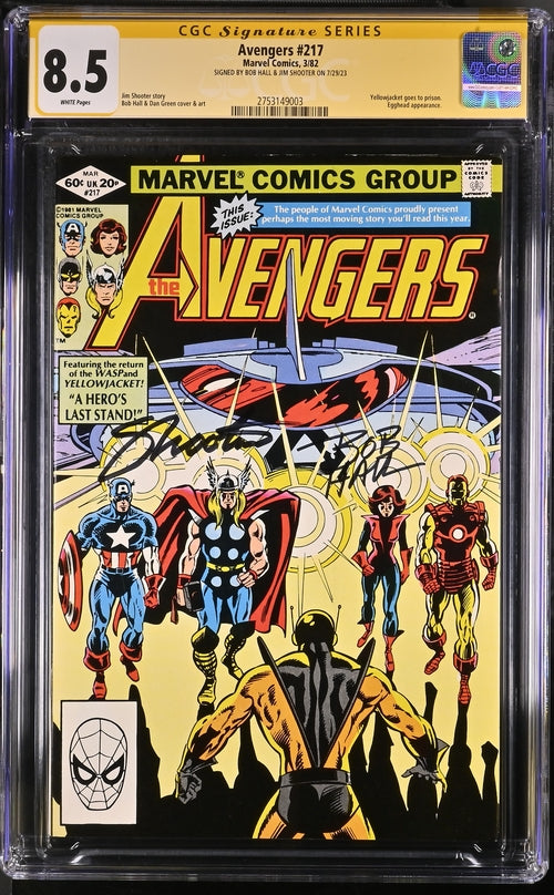 Avengers #217 Marvel Comics CGC Signature Series 8.5 Signed x2 Jim Shooter, Bob Hall