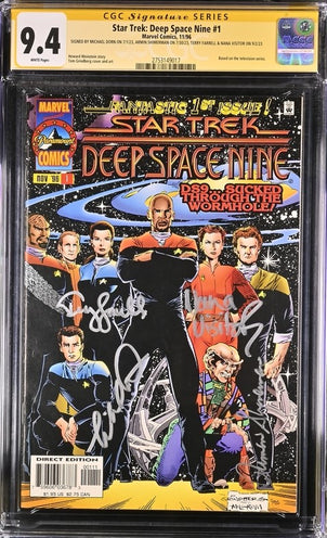 Star Trek: Deep Space Nine #1 Marvel Comics CGC Signature Series 9.4 Cast x4 Signed Dorn, Shimerman, Farrell, Visitor GalaxyCon