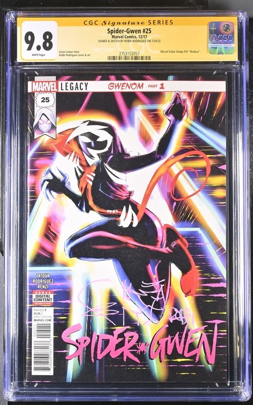 Spider-Gwen #25 Marvel Comics CGC Signature Series 9.8 Signed & Sketch
