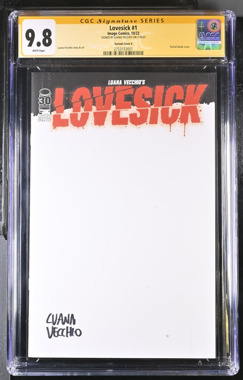 Lovesick #1 Variant Cover E Image Comics CGC Signature Series 9.8 Signed Luana Vecchio GalaxyCon