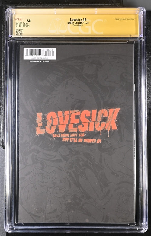 Lovesick #2 Variant Cover C Image Comics CGC Signature Series 9.8 Signed Luana Vecchio GalaxyCon