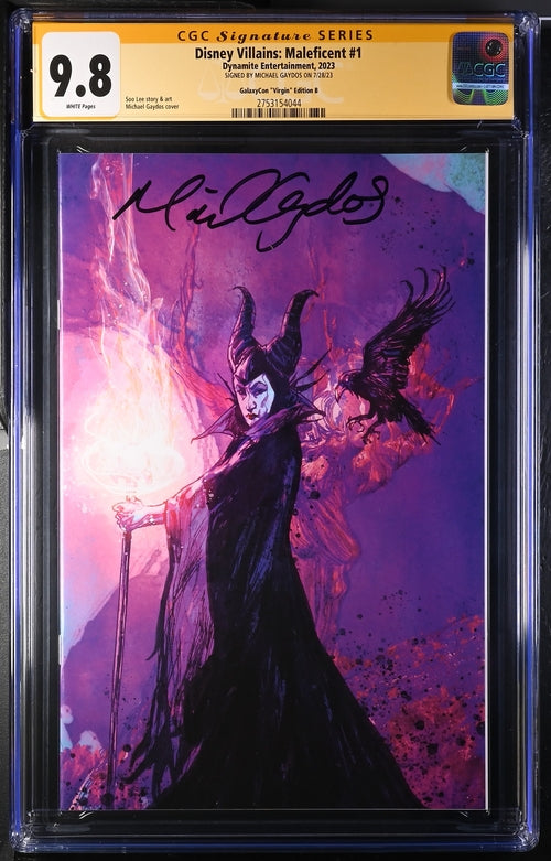 Disney Villains Maleficent #1 GalaxyCon Exclusive Gaydos Virgin Variant CGC Signature Series 9.8 Signed Michael Gaydos GalaxyCon