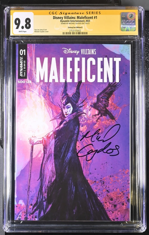 Disney Villains Maleficent #1 GalaxyCon Exclusive Gaydos Variant CGC Signature Series 9.8 Signed by Michael Gaydos