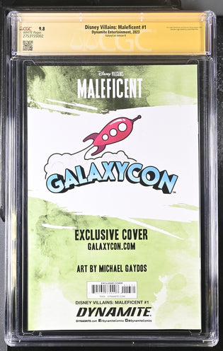 Disney Villains Maleficent #1 GalaxyCon Exclusive Gaydos Variant CGC Signature Series 9.8 Signed by Michael Gaydos