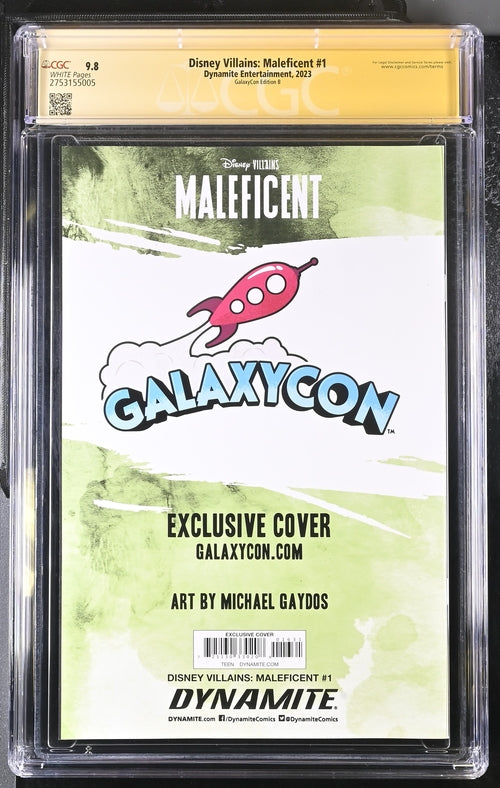 Disney Villains Maleficent #1 GalaxyCon Exclusive Gaydos Variant CGC Signature Series 9.8 Signed by Michael Gaydos GalaxyCon